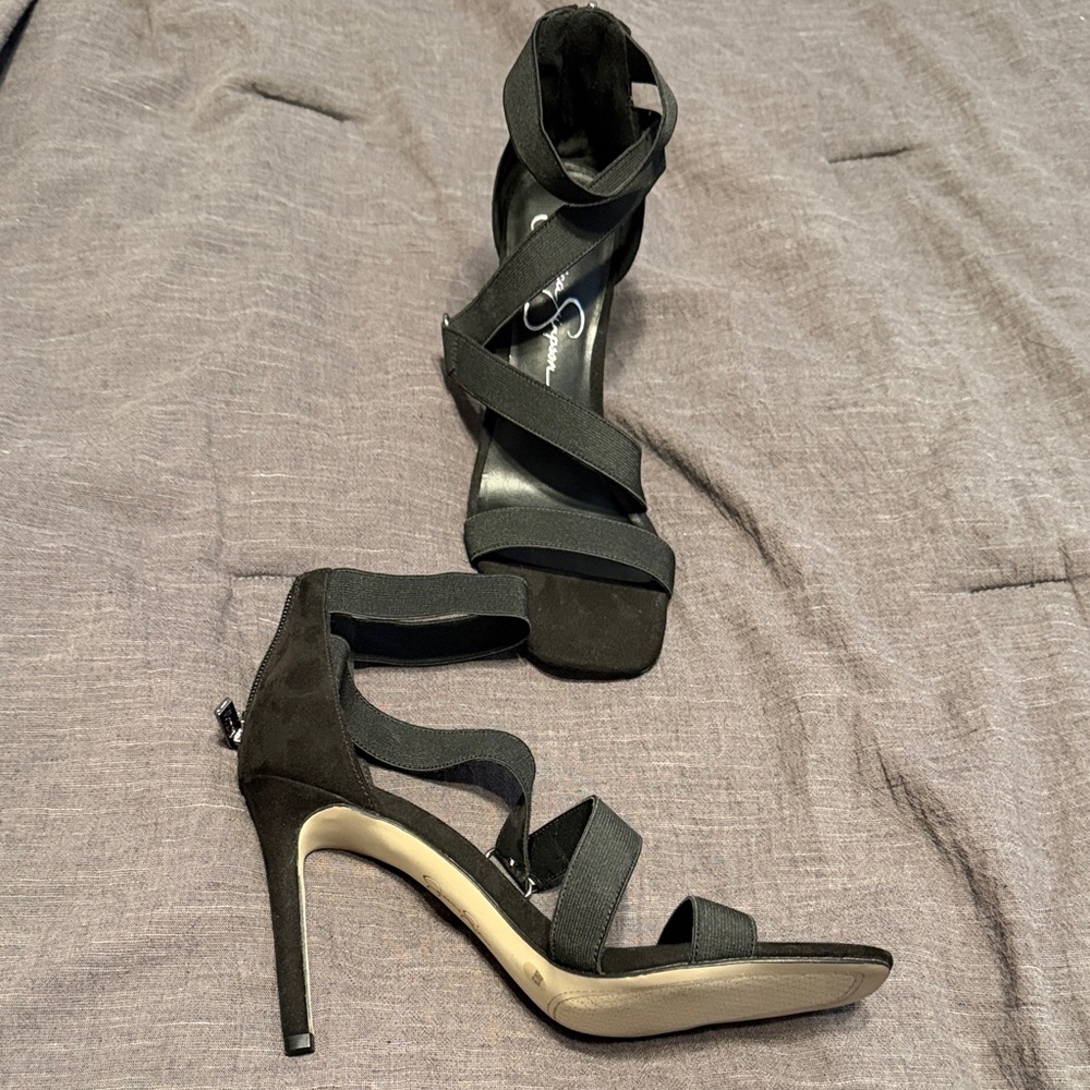 Jessica Simpson Black Strappy Heels
